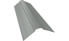 Планка конька фигурного 100х100 Grand Line 0,5 Satin с пленкой RAL 9006 бело-алюминиевый (2м)