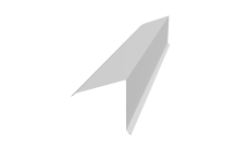 Планка конька односкатной кровли 160x160 0,45 PE-Double с пленкой RAL 9003 сигнальный белый (2м)