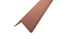 Планка ветровая с отгибом Grand Line c базальтовой крошкой для мягкой кровли 100х20х70 красная 1,25м