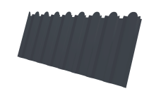 Профнастил С20B фигурный 0,45 Drap ST lite RAL 7024 мокрый асфальт