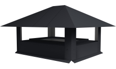 Дымник на трубу 520х390мм 0,5 Rooftop Бархат с пленкой RAL 7024 мокрый асфальт