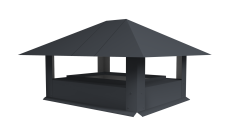 Дымник на трубу 520х390мм 0,5 Rooftop Бархат с пленкой RAL 7024 мокрый асфальт