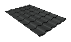 Металлочерепица "Кредо" ("Kredo") v01 0,5 Velur X RAL 7016 антрацитово-серый