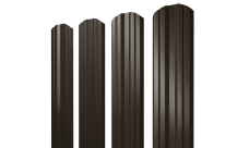 Штакетник Twin фигурный 0,45 Drap RR 32 темно-коричневый