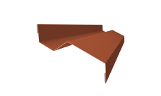 Планка примыкания внакладку 25х17х35х17 0,5 Satin Matt TX RAL 8004 терракота (3м)