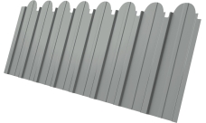 Профнастил C10A фигурный Grand Line 0,45 PE RAL 9006 бело-алюминиевый