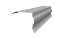 Планка торцевая фигурная 100х85 0,45 PE с пленкой RAL 9006 бело-алюминиевый (2м)