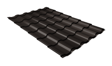 Металлочерепица "Кредо" ("Kredo") v01 0,5 Satin RR 32 темно-коричневый