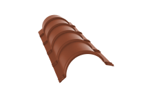 Планка конька полукруглого 0,45 Drap TR RAL 8004 терракота (1,97м)