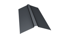 Планка конька прямоугольного 150х30х150 Grand Line 0,45 Drap TX RAL 7024 мокрый асфальт (2м)