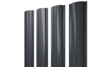 Штакетник Полукруглый Slim с прямым резом 0,45 PE-Double RAL 7024 мокрый асфальт