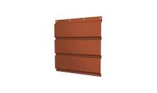 Софит металлический Grand Line без перфорации 0,5 Satin Matt TX с пленкой RAL 8004 терракота