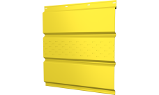 Софит металлический Классик v01 Grand Line центральная перфорация 0,45 PE с пленкой RAL 1018 цинково-желтый