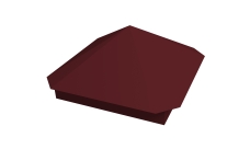 Колпак на столб Пирамида 390х390мм 0,45 PE с пленкой RAL 3005 красное вино