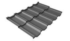 Металлочерепица "Квинта Уно" ("Kvinta Uno") 0,5 Satin RAL 9006 бело-алюминиевый