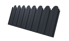 Профнастил C10B фигурный 0,45 PE RAL 7024 мокрый асфальт