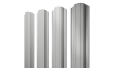 Штакетник Прямоугольный фигурный 0,5 Satin RAL 9006 бело-алюминиевый