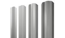 Штакетник М-образный A фигурный 0,5 Satin RAL 9006 бело-алюминиевый
