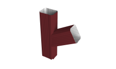 Тройник прямоугольный левый Vortex Lite PE RAL 3005 красное вино