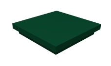 Колпак на столб плоский 390х390мм 0,4 PE с пленкой RAL 6005 зеленый мох