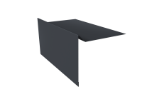 Планка ветровая для мягкой кровли 100х20х70 0,5 Velur X RAL 7024 мокрый асфальт (2м)