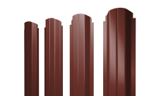 Штакетник П-образный A фигурный 0,5 Satin RAL 3009 оксидно-красный