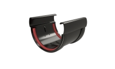 Соединитель желобов Дизайн 135 ПВХ GL черный (RAL 9005)