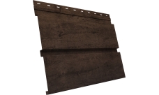 Софит металлический Квадро Брус v01 Grand Line без перфорации 0,45 Print-Double Premium с пленкой Antique Wood