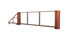 Ворота откатные Жалюзи к кирпичному столбу 2,0х5,5 RAL 8017