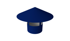 Дымник на трубу круглый d160 0,45 PE с пленкой RAL 5002 ультрамариново-синий