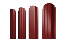 Штакетник П-образный A фигурный 0,5 Satin RAL 3011 коричнево-красный