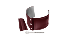 Хомут трубы металлический на камень Grand Line ПВХ бордо (RAL 3005)