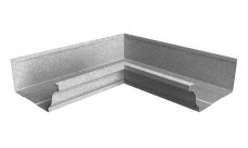 Угол желоба со сварным швом внутренний Vortex Project 210мм Zn