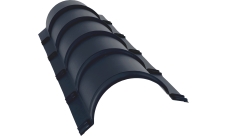 Планка конька полукруглого Grand Line 0,5 Velur X RAL 7024 мокрый асфальт (1,97м)