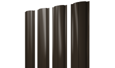 Штакетник Полукруглый Slim с прямым резом 0,45 PE-Double RR 32 темно-коричневый
