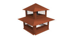 Дымник на трубу двойной с сеткой 630х630мм 0,5 Satin Matt TX с пленкой RAL 8004 терракота