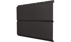 Софит металлический ЭкоБрус new Grand Line c перфорацией 0,45 PE с пленкой RR 32 темно-коричневый