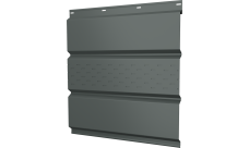 Софит металлический Классик v01 Grand Line центральная перфорация 0,45 PE с пленкой RAL 7005 мышино-серый