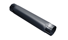 Труба круглая соединительная GL PU 100 мм 1 м RAL 7024 мокрый асфальт