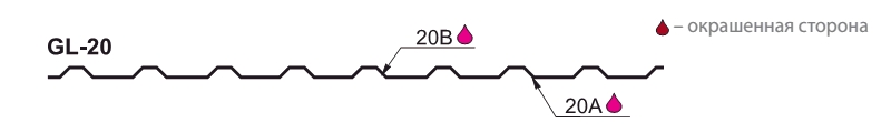 Чертеж профнастила GL-20
